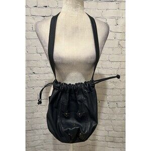 L.J. Simone New York Vintage Genuine Leather Handbag Bucket Blue Bag